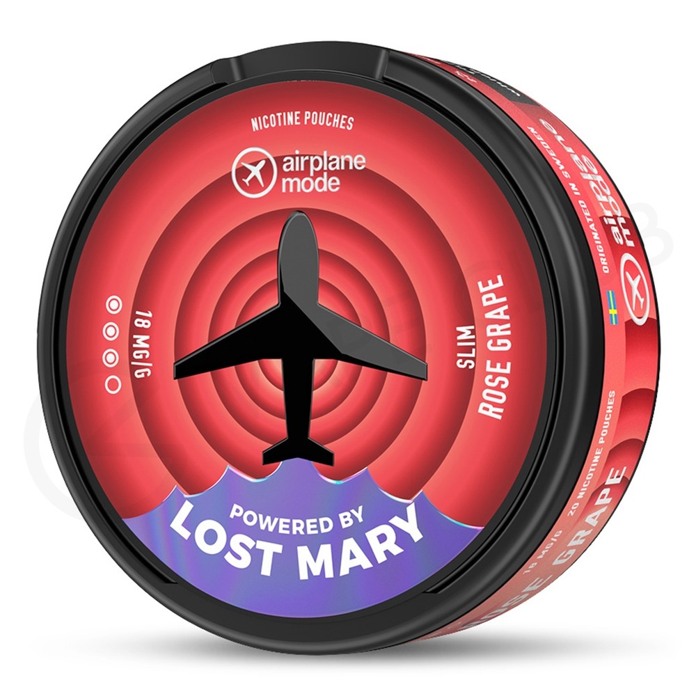 Airplane Mode Nicotine Pouches by Lost Mary Rose Grape 18mg