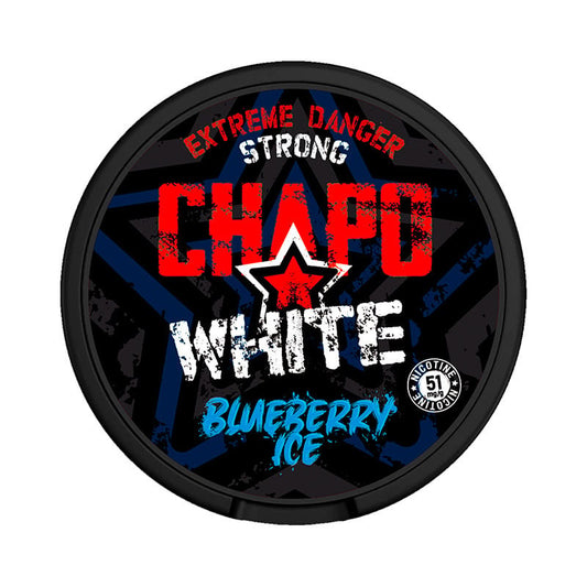 Chapo White Nicotine Pouch 16.5mg EXTREME STRONG / Blueberry Ice Strong